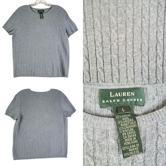 Polo Ralph Lauren Sweaters - Polo Ralph Lauren Sweater Angora Cashmere Womens SS Large Cashmere Cable Knit